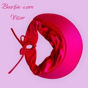 Sun n’ Sand Headwear Hot Pink Barbie-core Visor UPF 50+ Protection Ponytail tie